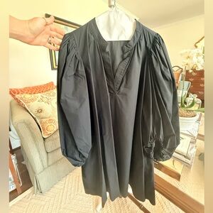 Pomander Place Astrid Black Puff Sleeve Dress